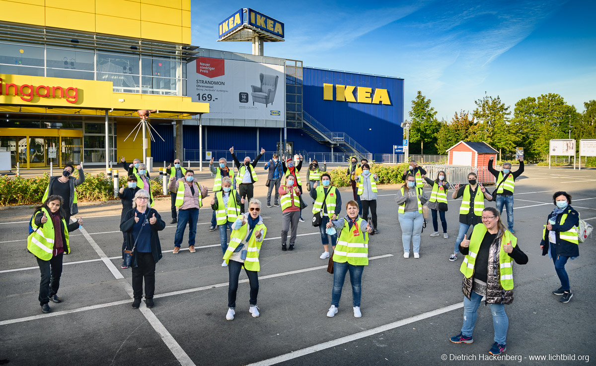 verdi Handel Streik IKEA-Dortmund-Kley. Foto Dietrich Hackenberg