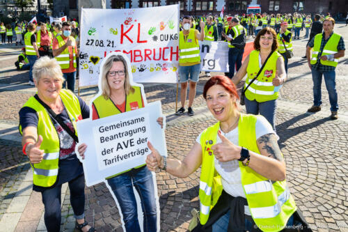 Zentrale Streikveranstaltung ver.di Handel NRW auf dem Friedensplatz Dortmund am 09.09.2021. Foto Dietrich Hackenberg